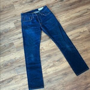 Imogene + Willie Barton Slim Deep Indigo Jeans Japanese Selvedge Denim Size 27